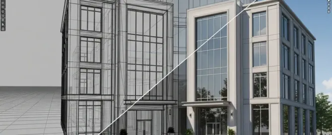3d artchitecute modeling vs rendering