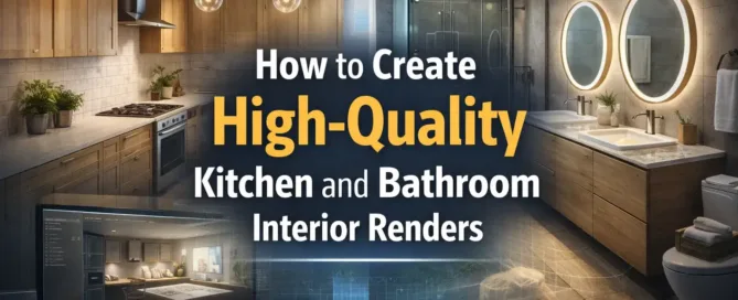 create high-quality kitchen and bathroom interior renders