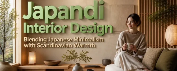 Japandi-style living room blending Japanese minimalism with Scandinavian warmth