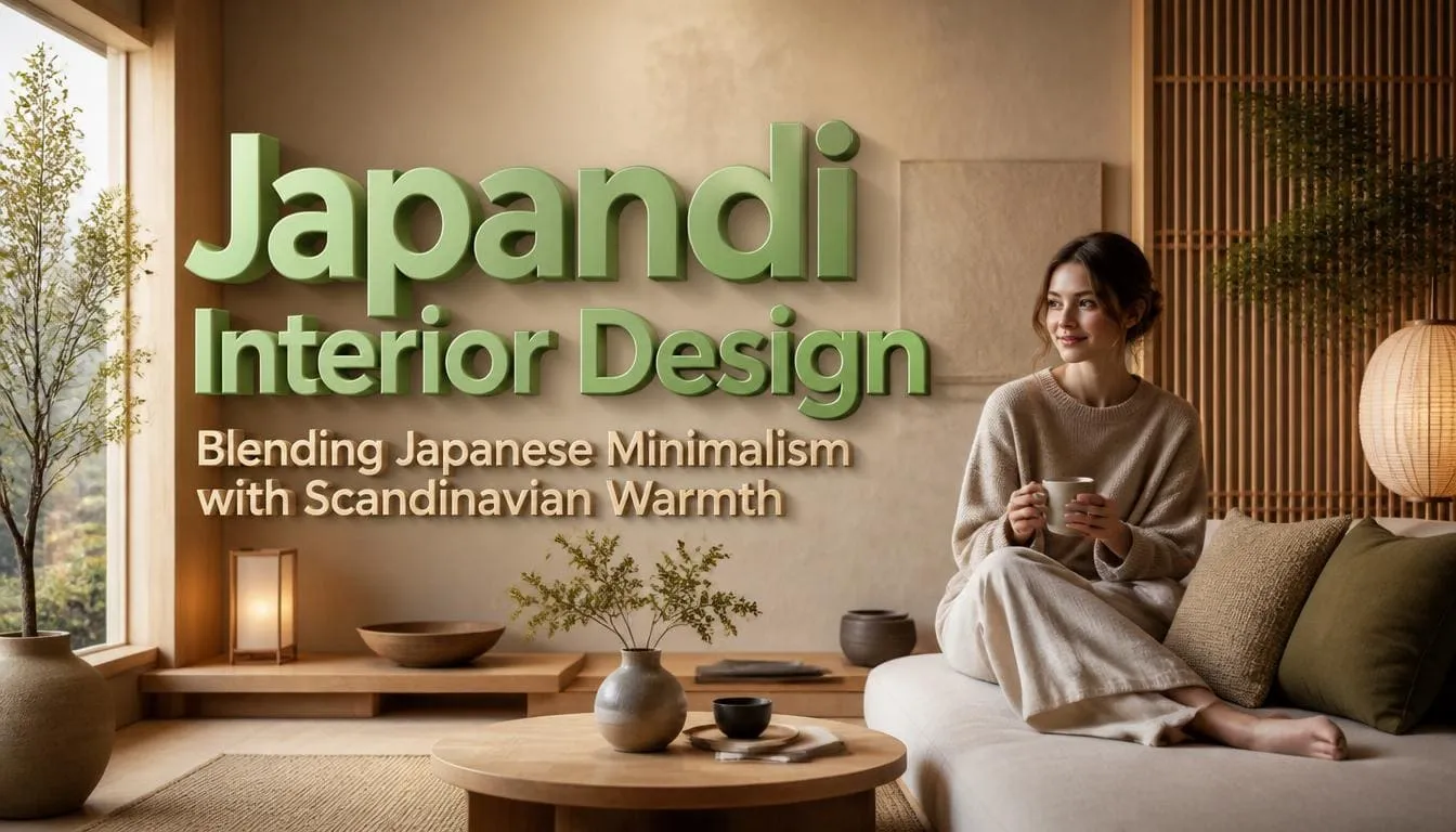 Japandi-style living room blending Japanese minimalism with Scandinavian warmth