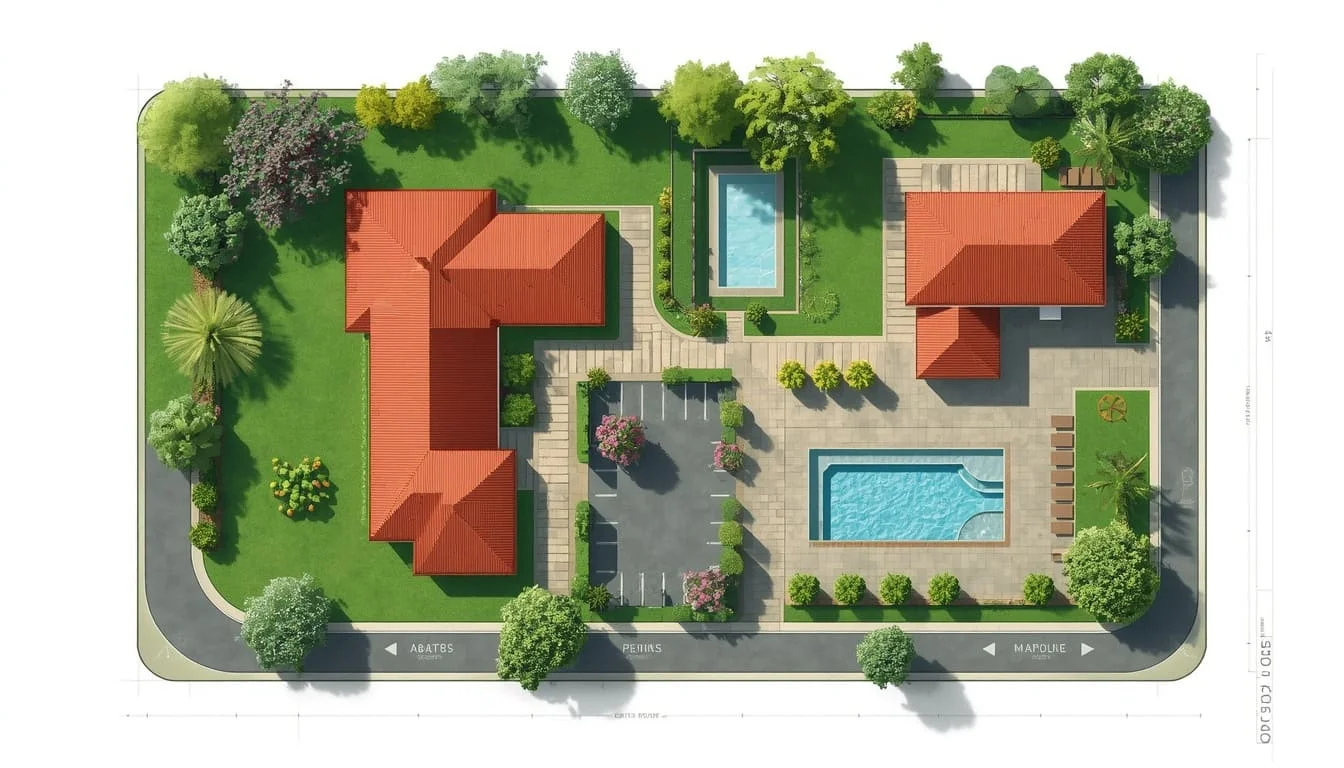 2D Colored Presentation Style interior rendering