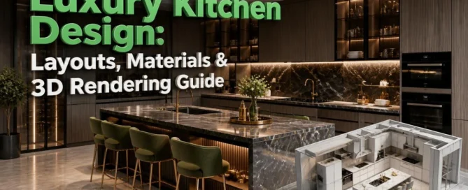 Luxury Kitchen Design Layouts, Materials & 3D Rendering Guide