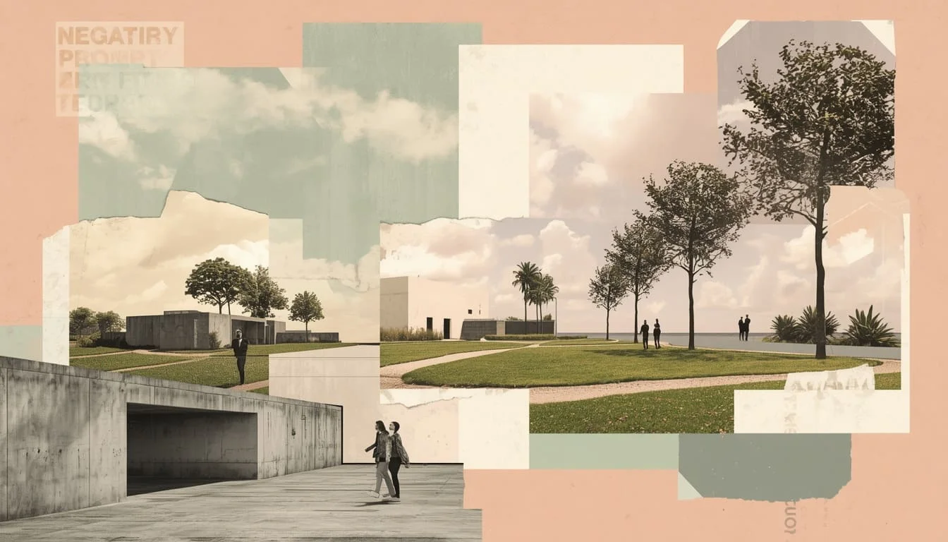 Architectural Collage/Matte-Painting Style interior rendering