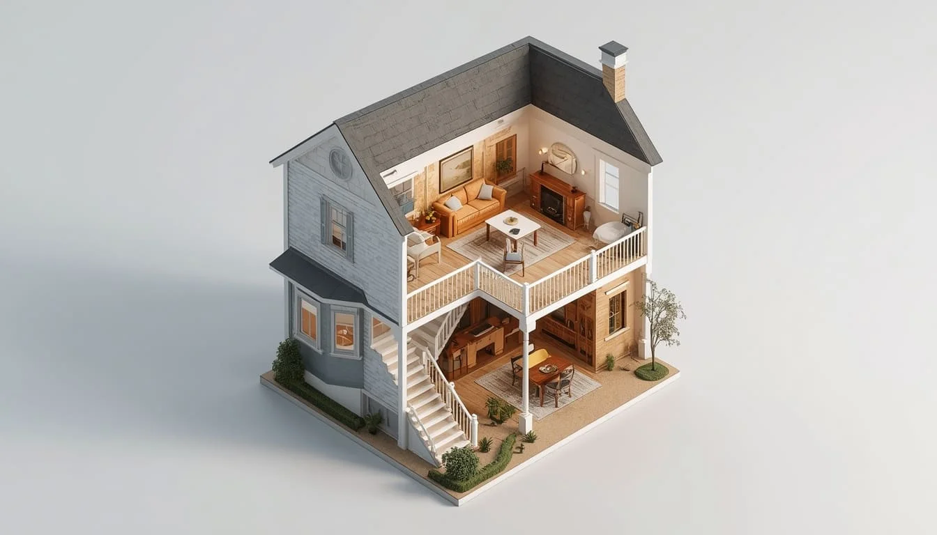 Dollhouse View interior rendering