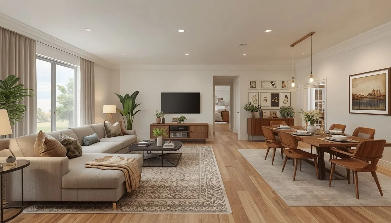 Fully Furnished interior rendering