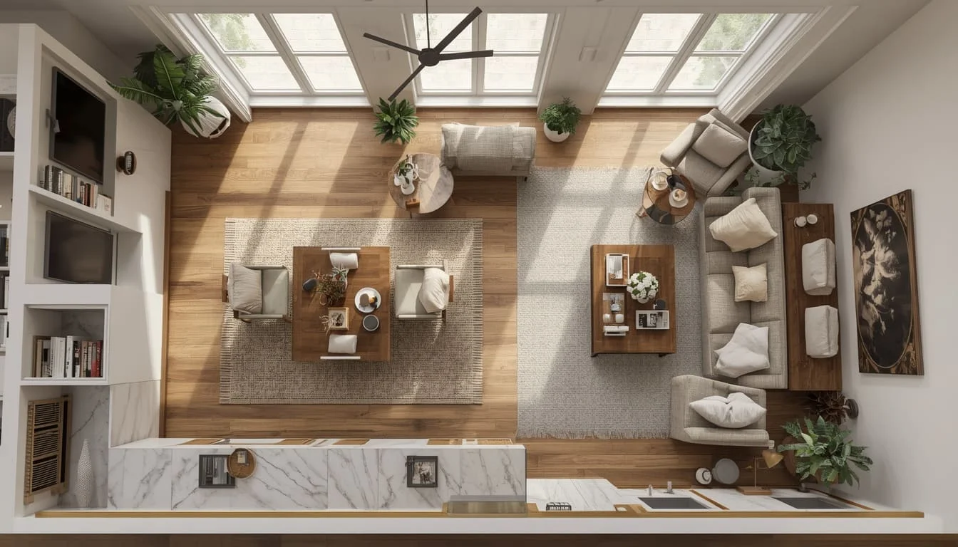 Furnished and Textured Floor Plans