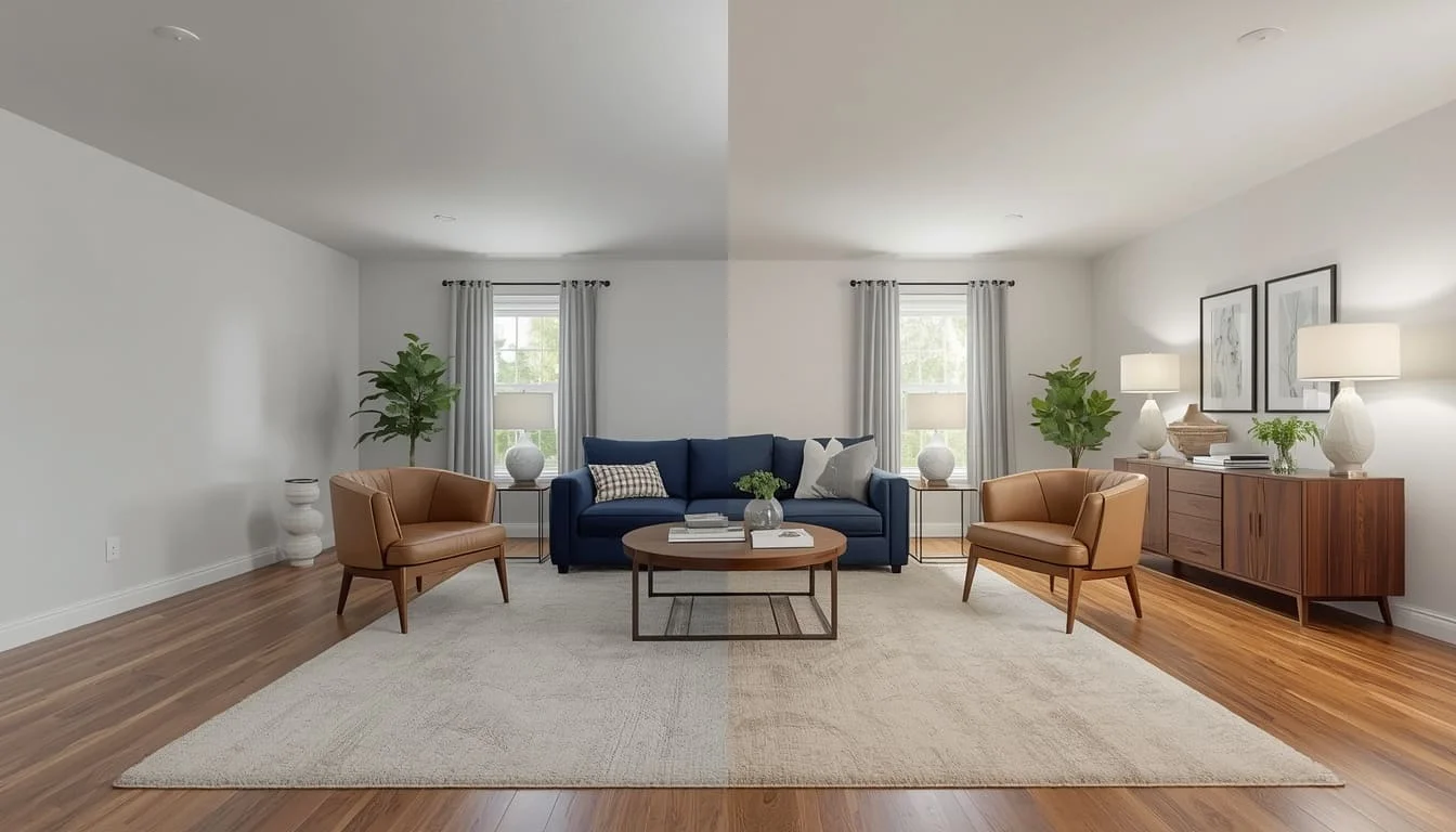 Hybrid/Assisted Staging interior rendering
