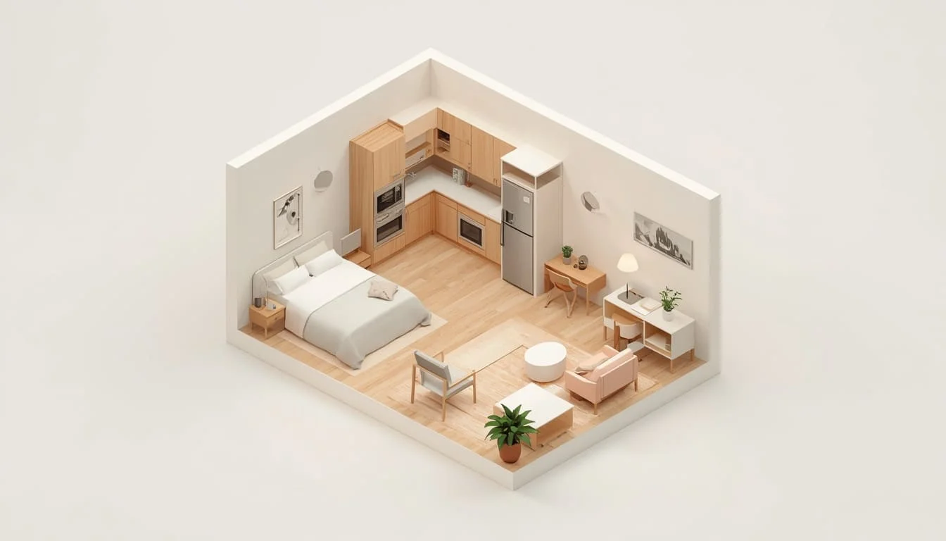 Isometric and Axonometric interior rendering