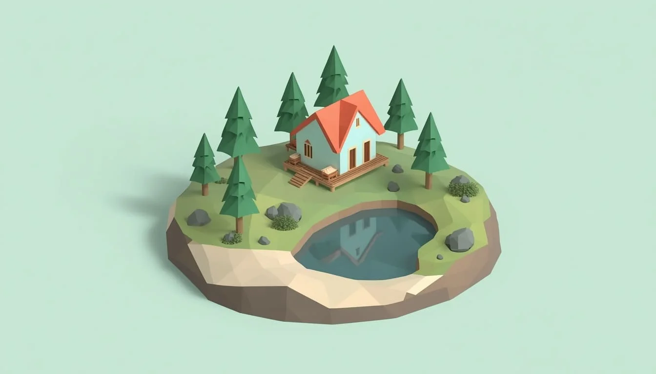 Low-Poly Stylized Style interior rendering