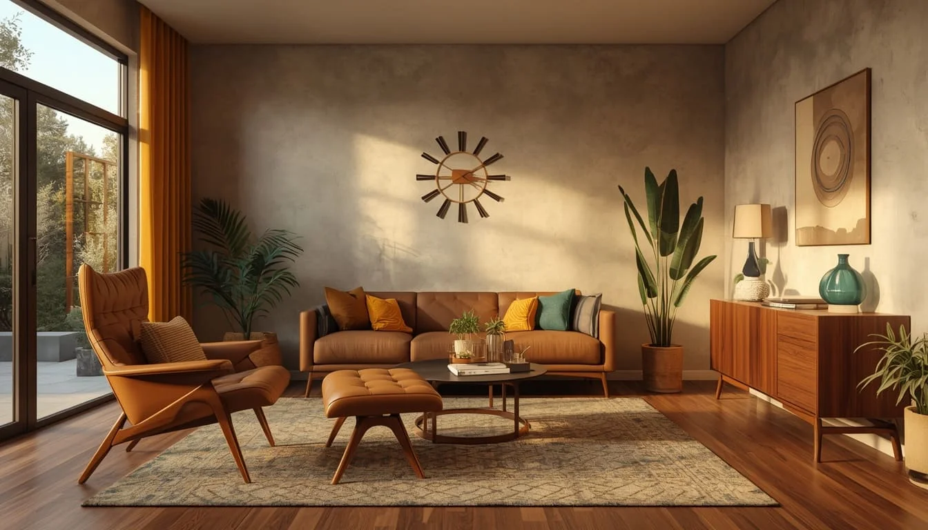 Mid-Century Modern interior rendering