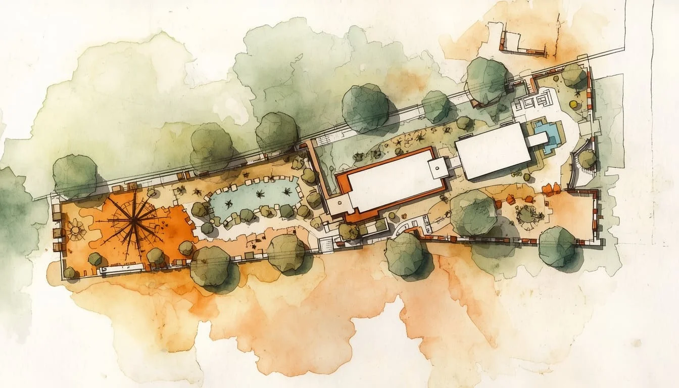 Watercolor Illustration Style interior rendering